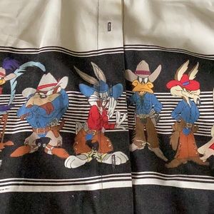 Vintage Looney Tunes Western Shirt Collection By KARMAN Cowboy Button Up Size L